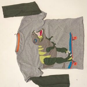 Boden Boys Size 8 Applique Mock T-Shirt